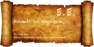 Baumöhl Benigna névjegykártya
